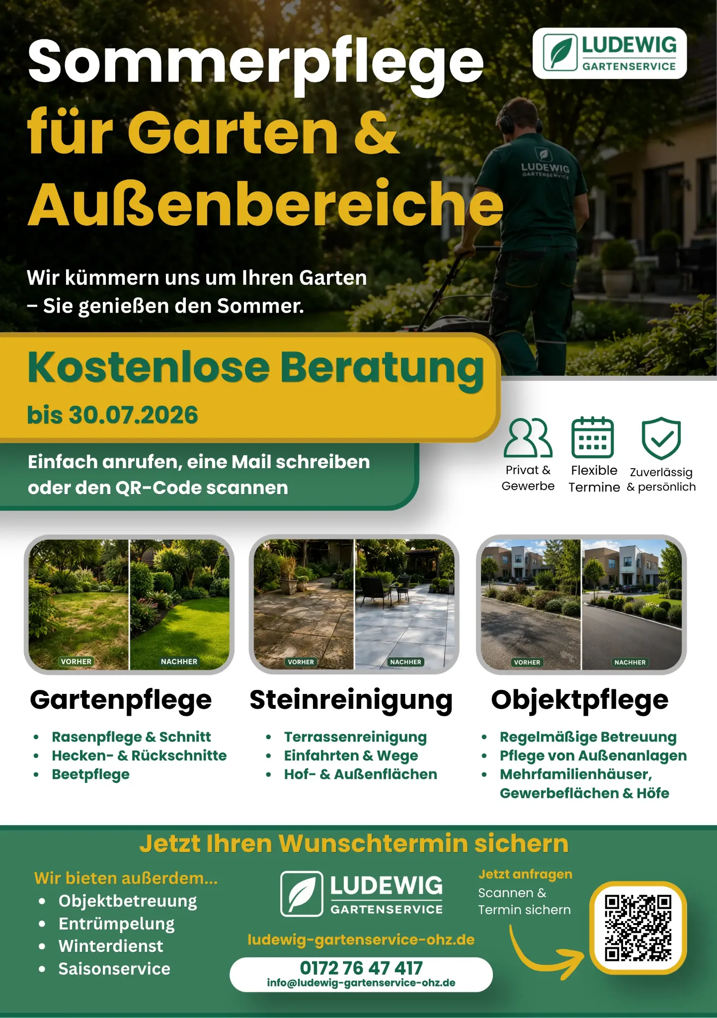 Sommeraktion-Flyer von Ludewig Gartenservice