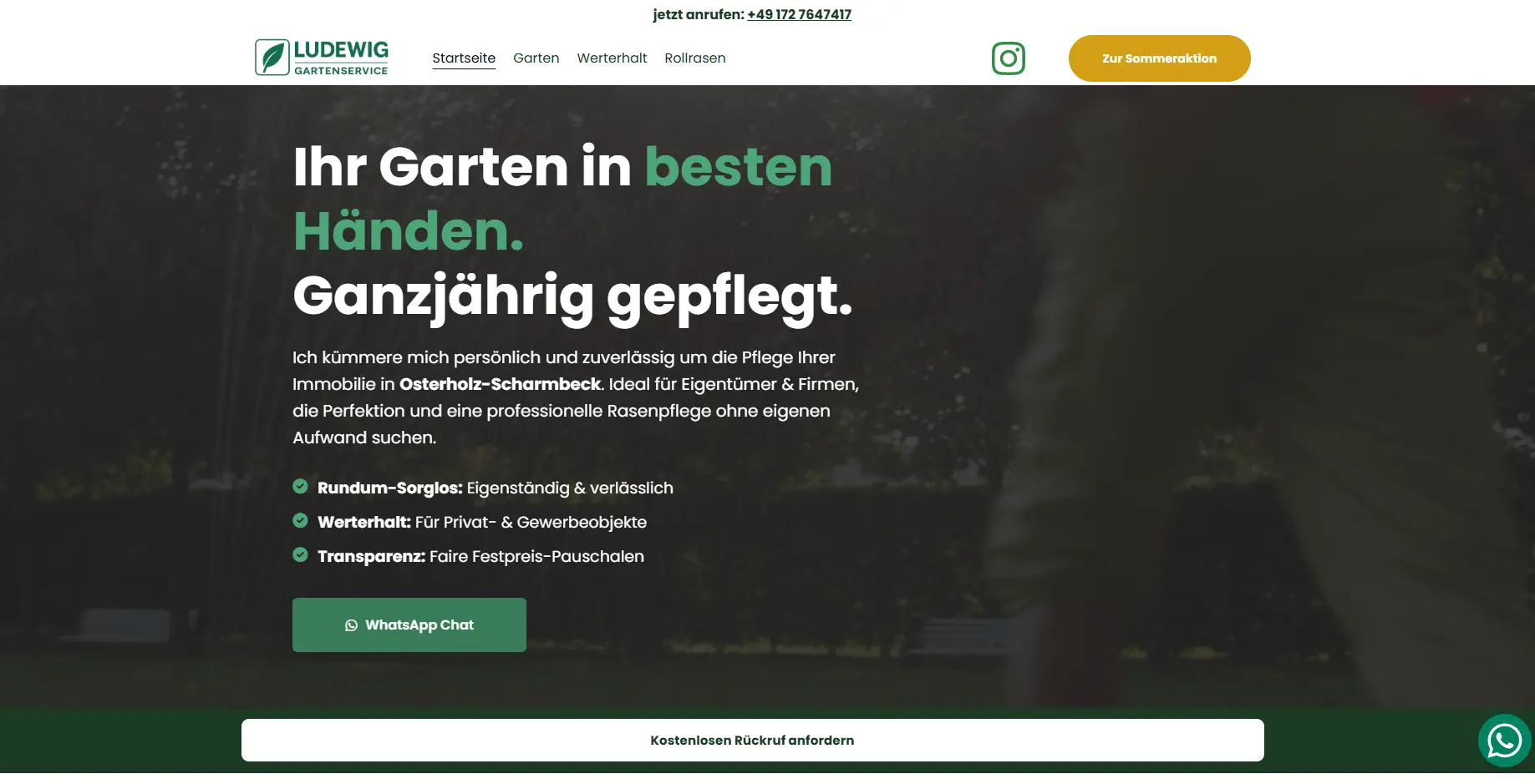 Website von Ludewig Gartenservice